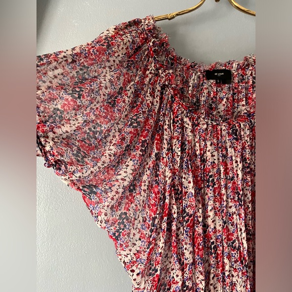 Et Vous Paris Blouse Top S Silk Chiffon Sheer Batwing Sleeve - Picture 4 of 4